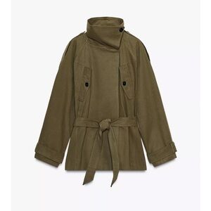Zara short cotton belt Trench Coat